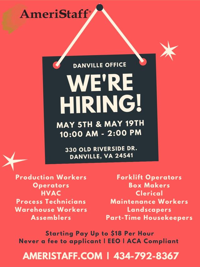 Danville Hiring Event Ameristaff