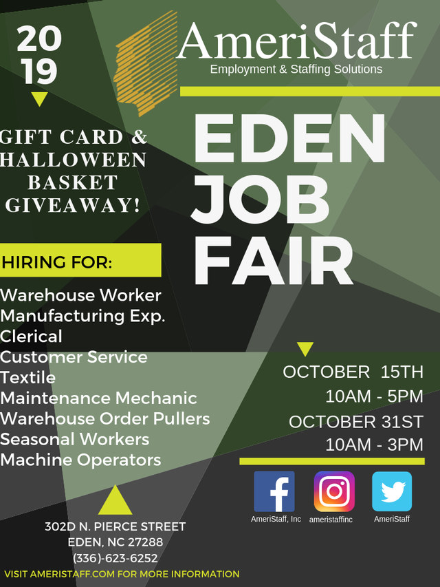 Eden, NC Job Fair Ameristaff