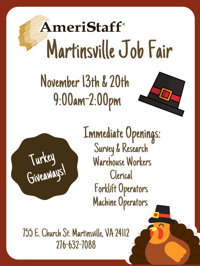 InHouse Job Fair in Martinsville, VA