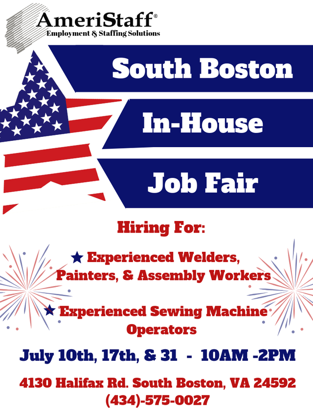 InHouse Job Fair in South Boston, VA