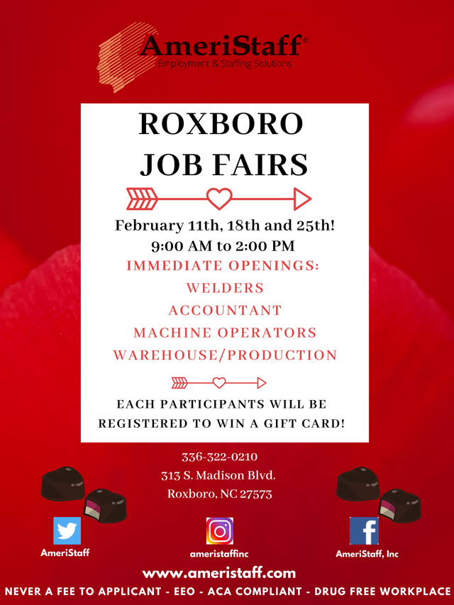 Roxboro, NC Job Fair Ameristaff