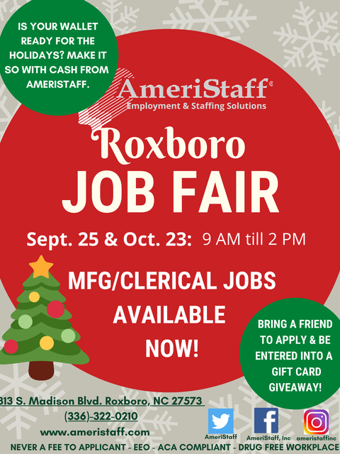 Job Fair in Roxboro, NC 