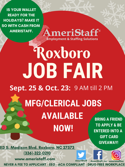 Job Fair in Roxboro, NC