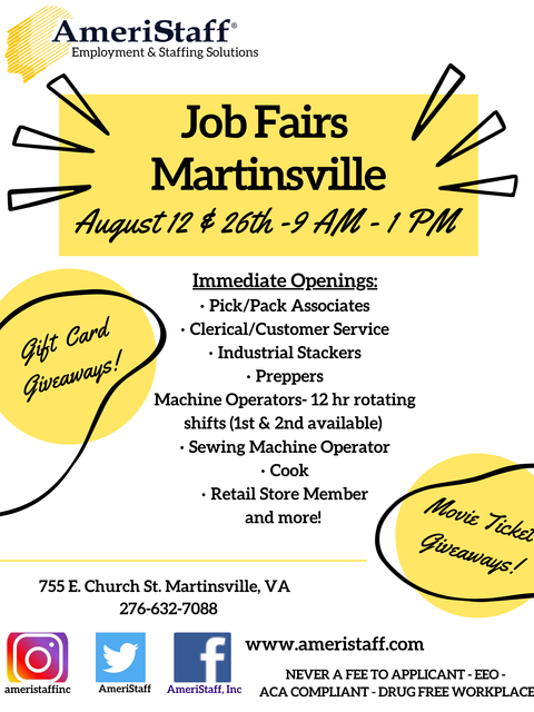 Job Fair in Martinsville, VA