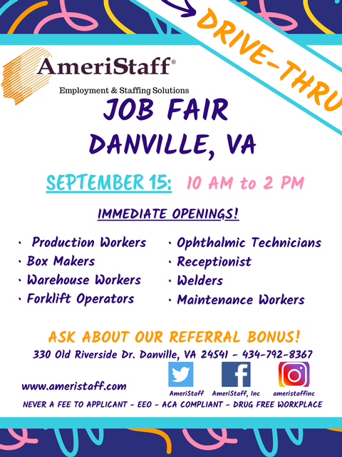 Drive-Thru Job Fair in Danville, VA