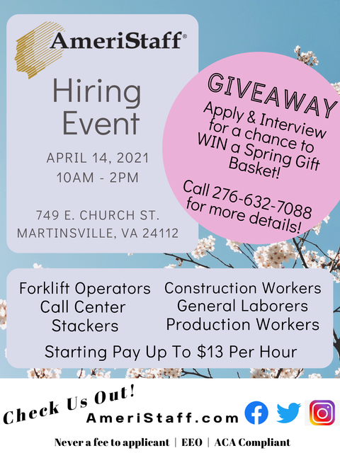 Martinsville Hiring Event 