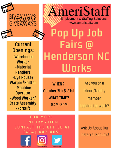 Pop Up Job Fair at Henderson NCWORKS