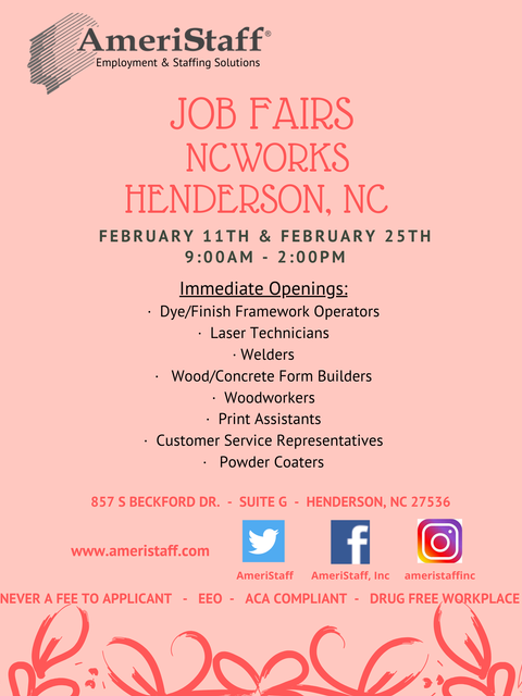 Job Fair at NCWorks in Henderson, NC
