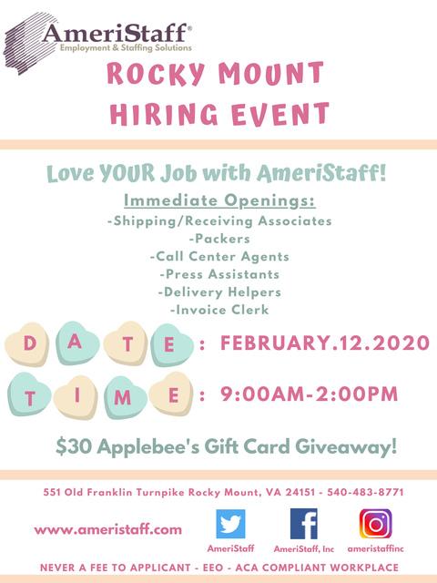 Rocky Mount Hiring Event