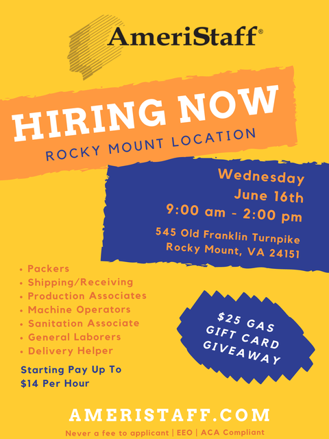 Rocky Mount Hiring Event