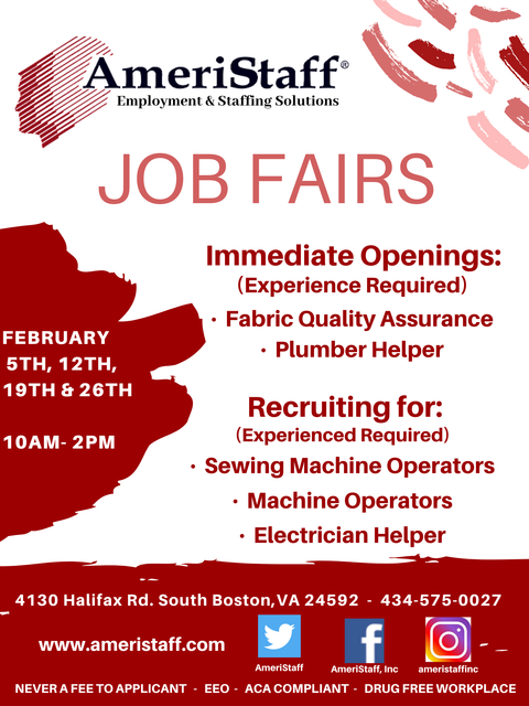 South Boston, VA Job Fairs