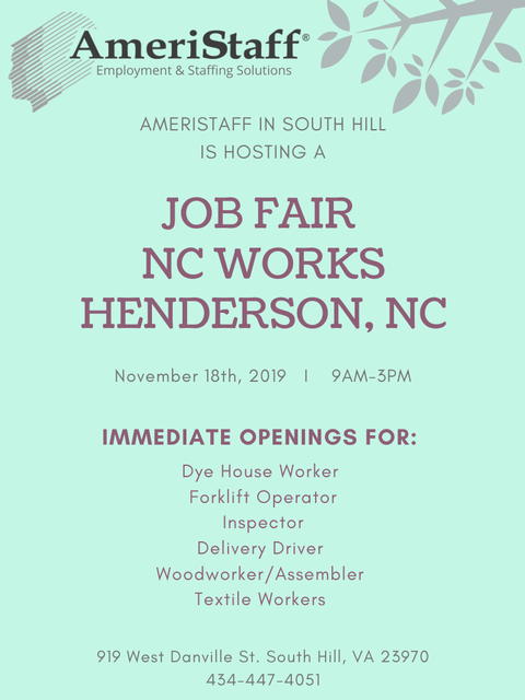 Job Fair at NCWorks in Henderson, NC