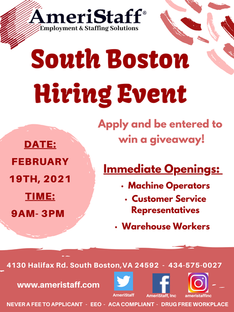 South Boston Hiring Event