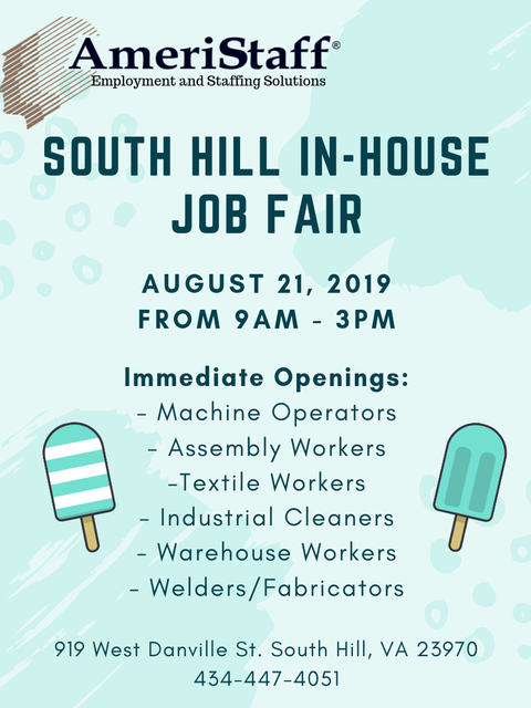 South Hill, VA In-House Job Fair