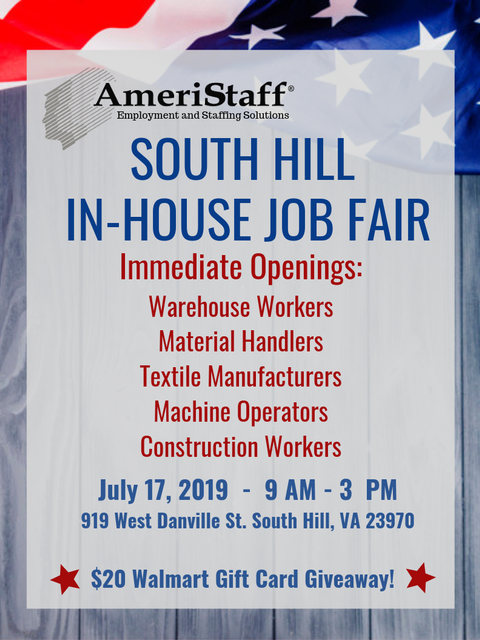 In-House Job Fair in South Hill, VA