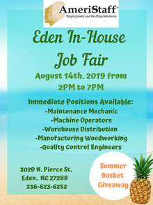 Eden, NC In-House Job Fair 