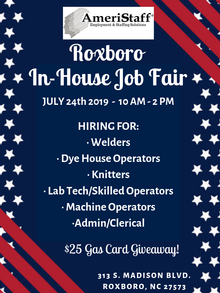 In-House Job Fair in Roxboro, NC