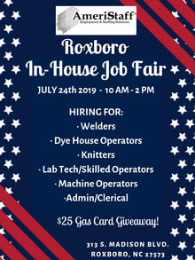 In-House Job Fair in Roxboro, NC 