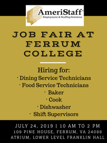 On-Site Job Fair at Ferrum College 