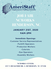 Job Fair at NCWorks in Henderson, NC 