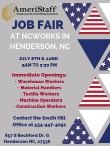 Job Fair at NCWorks in Henderson, NC