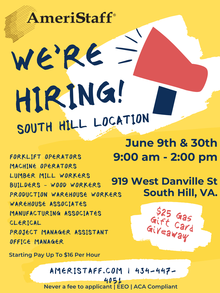 South Hill Hiring Event