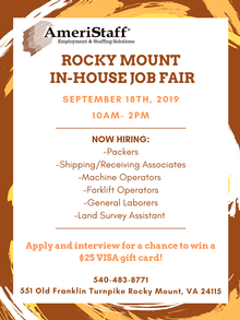 In-House Job Fair in Rocky Mount, VA