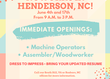 Job Fair at NCWorks Henderson, NC 