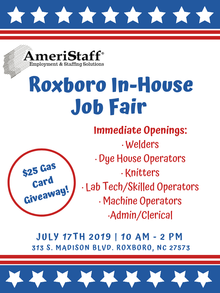 In-House Job Fair in Roxboro, NC 
