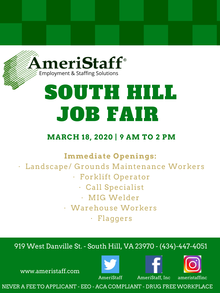 Job Fair in South Hill, VA
