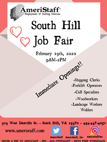 Job Fair in South Hill, VA