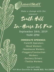 In-House Job Fair in South Hill, VA